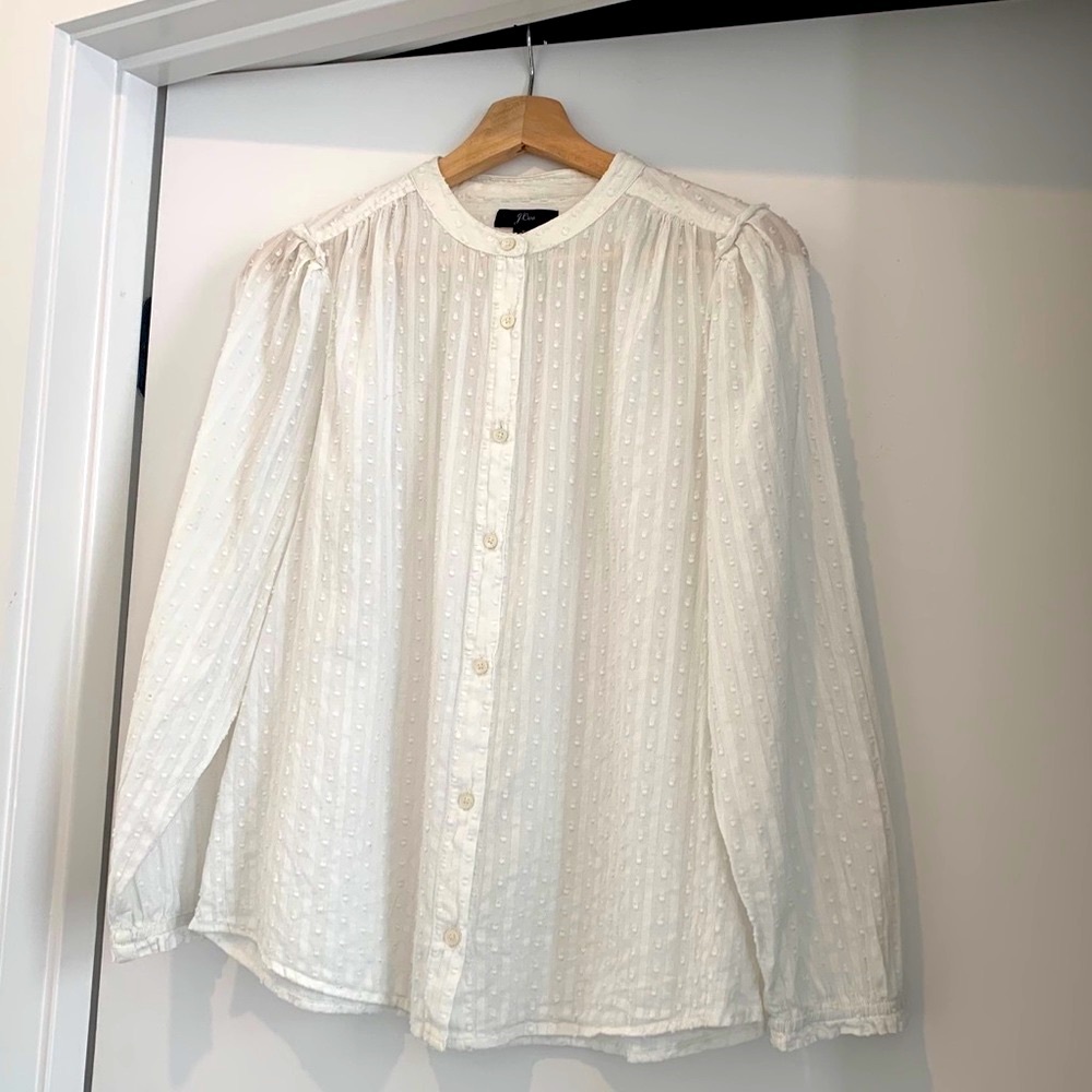 JCrew Swiss Dot 3/4 Sleeve Blouse